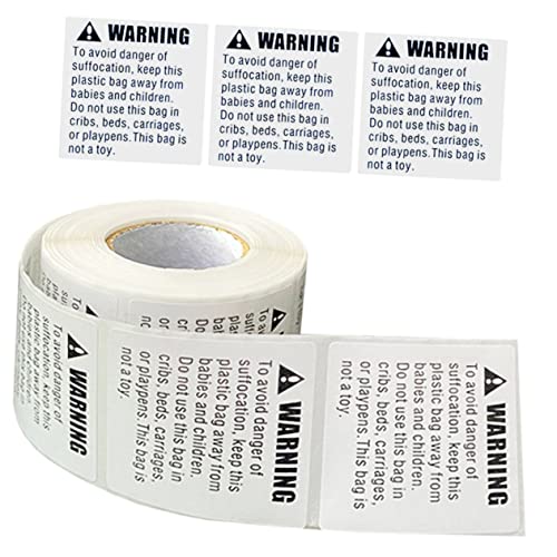 QUMIIRITY Suffocation Warning Sticker Selbstklebend Rolle Klare Warnhinweise für Verpackungen für Versandkartons und Onlinepakete von QUMIIRITY
