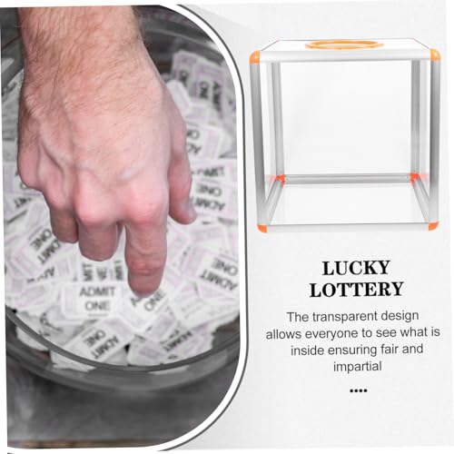 QUMIIRITY Transparente Kompakte Raffle Ticket Box aus Robustem Material Quadratische Lotteriebox mit Großem Fassungsvermögen Vielseitig Einsetzbar für Spenden Spiele und Veranstaltungen von QUMIIRITY