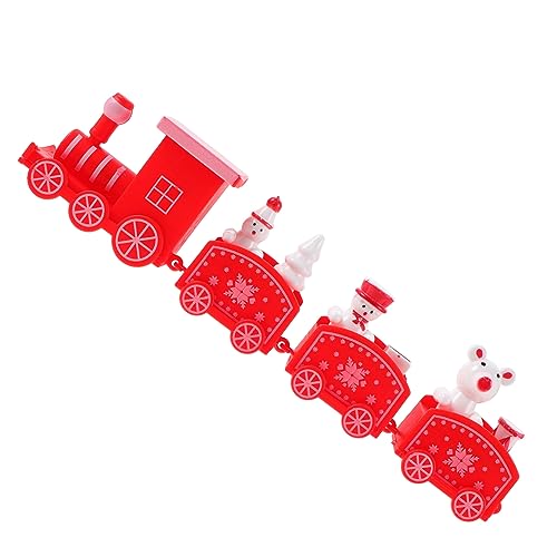 QUMIIRITY Weihnachtsgeschenk Weihnachtszug Kunststoff Weihnachten Dekorative Requisiten Weihnachtsbäume Rot von QUMIIRITY