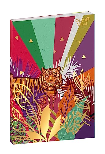 QUO VADIS - Kollektion: Jungle Spirit Notizbuch, 21, liniert, mit Gummiband, 15 x 21 cm, Regenbogen von QUO VADIS