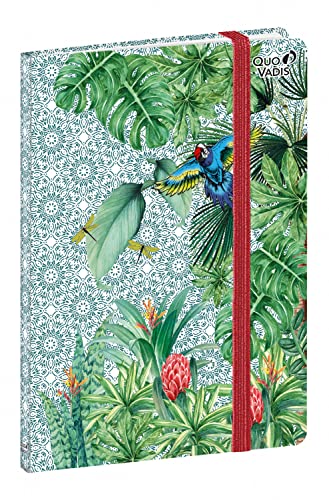 QUO VADIS Dschungel Spirit Notizbuch, 21, liniert, mit Gummiband, 15 x 21 cm, Poetique von Quo Vadis