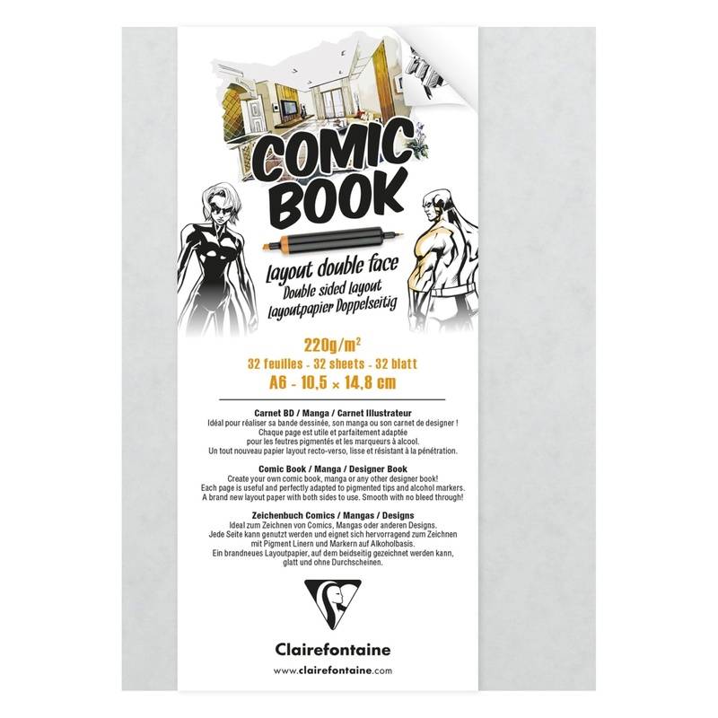 Zeichenbuch Für Comics, Mangas Und Designs, Weißes Layoutpapier 220G A6 32 Blatt, Kartoniert (TB) von QUO VADIS