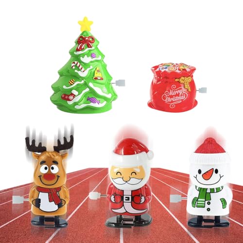 Aufziehspielzeug Weihnachten, 5 Stück Figur Uhrwerk Spielzeug Aufziehfigur Adventskalender Füllung, Weihnachts Wind Up Springspielzeug Mitgebsel Kleinigkeiten Geschenke für Baby Kinder Erwachsene Aufziehspielzeug Weihnachten, 5 Stück Figur Uhrwerk Spielzeug Aufziehfigur Adventskalender Füllung, Weihnachts Wind Up Springspielzeug Mitgebsel Kleinigkeiten Geschenke für Baby Kinder Erwachsene von QUOHE