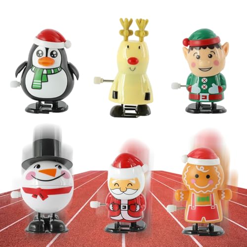 Aufziehspielzeug Weihnachten, 6 Stück Figur Uhrwerk Spielzeug Aufziehfigur Adventskalender Füllung, Weihnachts Wind Up Springspielzeug Mitgebsel Kleinigkeiten Geschenke für Baby Kinder Erwachsene Aufziehspielzeug Weihnachten, 6 Stück Figur Uhrwerk Spielzeug Aufziehfigur Adventskalender Füllung, Weihnachts Wind Up Springspielzeug Mitgebsel Kleinigkeiten Geschenke für Baby Kinder Erwachsene von QUOHE