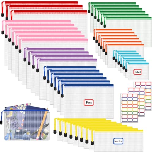 45 Stück Dokumententasche, 8 Größen Dokumententasche mit Reißverschluss,Wasserdichte Dokumententasche,Kunststoff Mesh Datei Taschen Dokumententasche für Schule, Zuhause, Büro, Reisen, Kosmetika 45 Stück Dokumententasche, 8 Größen Dokumententasche mit Reißverschluss,Wasserdichte Dokumententasche,Kunststoff Mesh Datei Taschen Dokumententasche für Schule, Zuhause, Büro, Reisen, Kosmetika von QUOTRE
