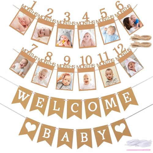 QUOTRE 2 Stück Baby Ersten Geburtstag Foto Banner Girlande,Fotogirlande 1.Geburtstag,Geburtstagsbanner,Kinder Monatlich Bild Prop Kraftpapier Rahmen,für Party Dekor QUOTRE 2 Stück Baby Ersten Geburtstag Foto Banner Girlande,Fotogirlande 1.Geburtstag,Geburtstagsbanner,Kinder Monatlich Bild Prop Kraftpapier Rahmen,für Party Dekor von QUOTRE