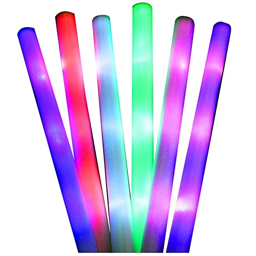 QUR 12 StüCk LED- RGB LED Glow Foam Stick Jubelrohr Dunkellicht Geburtstag Hochzeit Party Supplies von QUR