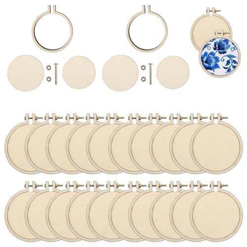 QUR 20er-Pack Mini-Stickrahmen Aus , Rund, Kreuzrahmen, Holzrahmen, Präsentationsrahmen, Kreis für DIY-Kunsthandwerk QUR 20er-Pack Mini-Stickrahmen Aus , Rund, Kreuzrahmen, Holzrahmen, Präsentationsrahmen, Kreis für DIY-Kunsthandwerk von QUR