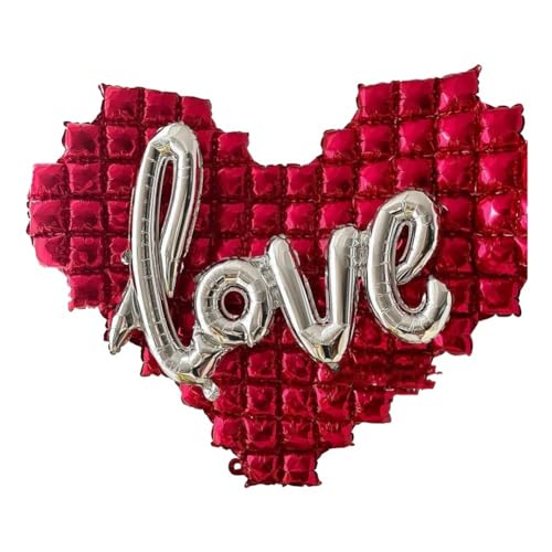 QUR Herzförmiger Luftballon mit Liebesbuchstaben für Hochzeit, Party, Happy Valentines Day A von QUR