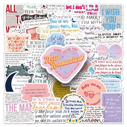QUTA Pop Musical Sticker, 50 Stück Songfan-Aufkleber, wasserdichte ästhetische Vinyl-Aufkleber für Wasserflasche, Laptop, Geschenk für Freunde, Teenager QUTA Pop Musical Sticker, 50 Stück Songfan-Aufkleber, wasserdichte ästhetische Vinyl-Aufkleber für Wasserflasche, Laptop, Geschenk für Freunde, Teenager von QUTA