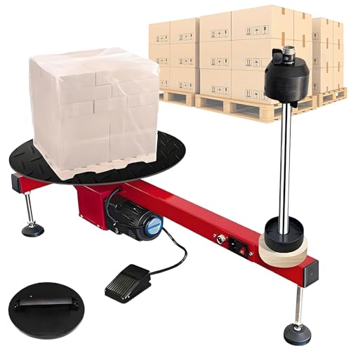 Electric Stretch Flat Film Wraping Machine, Palettenverpackungs -Stretchfilmspender mit 40 cm Plattenspieler, Geschwindigkeit 30 U/min, für Express -Logistikkarton innerhalb von 70 cm von QUTBAG