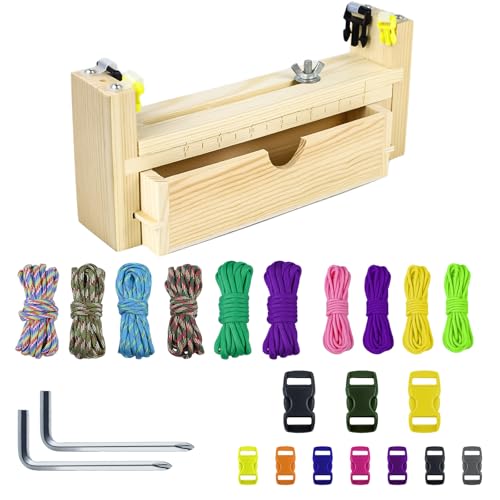 QUTHZZHY Armband Maker aus Massivholz Jig Bracelet Maker Paracord Armband Herstellen Kit mit 10 Regenschirm Seile und 10 Kunststoff-Verschlüsse für Regenschirm Seil weben Diy Armband weben QUTHZZHY Armband Maker aus Massivholz Jig Bracelet Maker Paracord Armband Herstellen Kit mit 10 Regenschirm Seile und 10 Kunststoff-Verschlüsse für Regenschirm Seil weben Diy Armband weben von QUTHZZHY