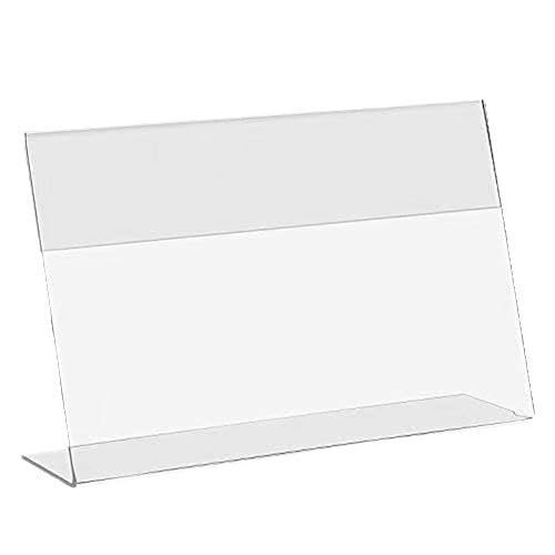 10Pcs Mini Acryl Signage Präsentationsregal Preise Visitenkarte Hängende L-förmige Präsentationsregal Einkaufszentrum Supermarkt Hotelbüro (4x6CM) von QUUPY
