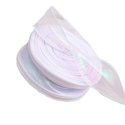 40 Meter schillernde Organzabänder, durchscheinend, dekorative Bänder, glänzendes Chiffonband für Geschenkverpackungen, Blumensträuße, Hochzeit, Heimdekorationen (4 cm breit) von QUUPY