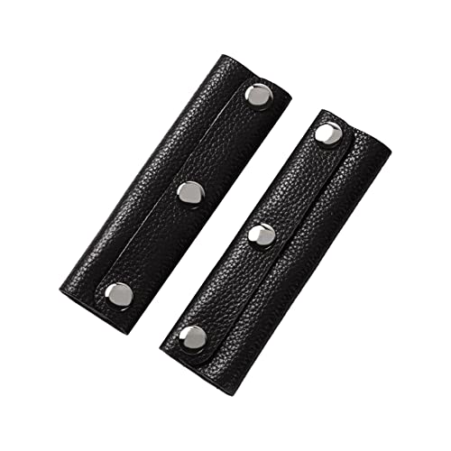 Handtaschengriff, PU-Leder, Wickelabdeckung, Griffschutz, Gepäcktasche, Griffschutz, Sattel, Bastelzubehör, Schwarz, 2 Stück von QUUPY