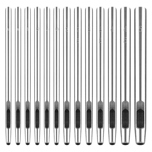 Leder-Lochstanzer-Set, 0,5–5 mm, Metall, hohl, rund, Gürtellochstanzer für Gürtel, Uhrenarmband, Papier, Kunststoff, Leder, Handwerk, 10 Stück Leder-Lochstanzer-Set, 0,5–5 mm, Metall, hohl, rund, Gürtellochstanzer für Gürtel, Uhrenarmband, Papier, Kunststoff, Leder, Handwerk, 10 Stück von QUUPY