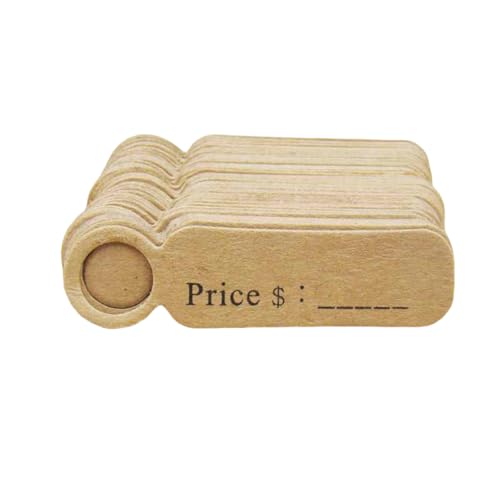 Preisschilder, Verkaufspreisetiketten, Hängeschilder für Produkt, Kleidung, Schmuck, Preisetiketten, Basteletiketten, 100 Stück (weiß + Kraft) von QUUPY