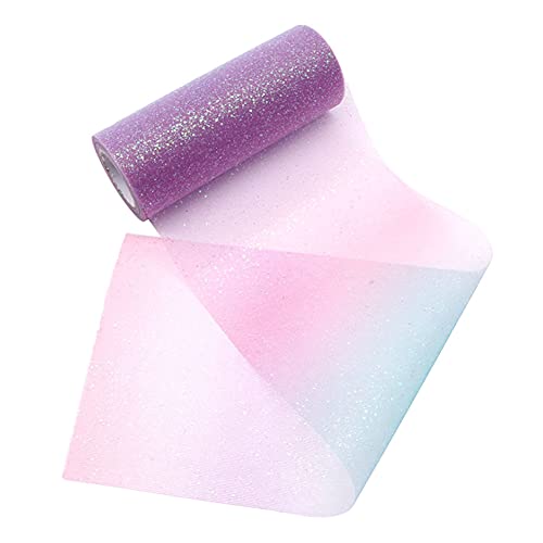 QUUPY 15, 2 cm x 9, m, Regenbogen-Glitzer, Tüll-Rollen, Farbverlauf, Tüllspule für Tischläufer, Stuhlschärpe, Hochzeit, Party, Geschenkband, Dekoration, FBA-QCA44463A, 10 yards, Farbe A QUUPY 15, 2 cm x 9, m, Regenbogen-Glitzer, Tüll-Rollen, Farbverlauf, Tüllspule für Tischläufer, Stuhlschärpe, Hochzeit, Party, Geschenkband, Dekoration, FBA-QCA44463A, 10 yards, Farbe A von QUUPY