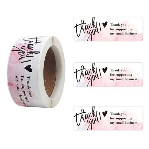 Selbstklebende Aufkleber mit Aufschrift "Thank You for Supporting My Small Business", für Unternehmen, Online-Einzelhändler, Boutiquen, Geschäfte, 120 Stück (Rosa) von QUUPY