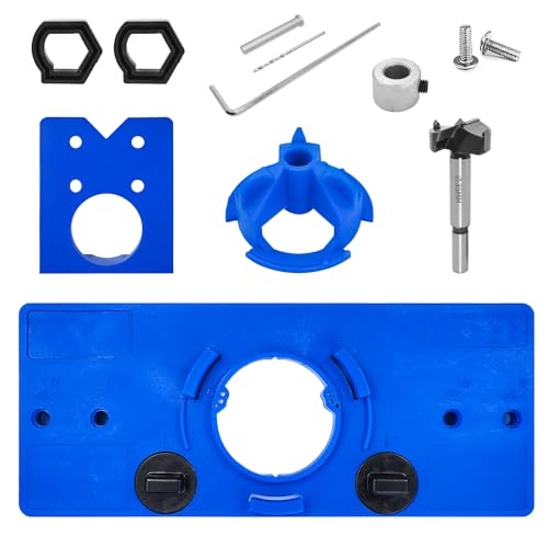 Schablone Set Scharnier Bohrschablone mit Bohrlochabstand 46/48/52mm, Forstnerbohrer Ø35mm Holzbohrer Lochsäge und Scharnier Boring Jig Ø35mm, Bohrhilfe, Topfscharnier Schablone Schablone Set Scharnier Bohrschablone mit Bohrlochabstand 46/48/52mm, Forstnerbohrer Ø35mm Holzbohrer Lochsäge und Scharnier Boring Jig Ø35mm, Bohrhilfe, Topfscharnier Schablone von QUVBKZ