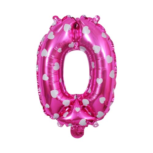 QUXVUIS Einzigartige und auffällige Buchstaben Folienballons für Partydekorationen. Aluminiumlegierungs Buchstaben Alphabet Zahlen Folienballons, Rosa,0, 16 Zoll von QUXVUIS