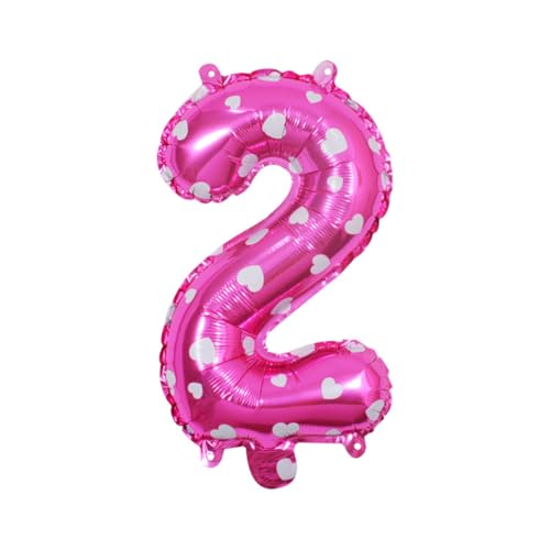 QUXVUIS Einzigartige und auffällige Buchstaben Folienballons für Partydekorationen. Aluminiumlegierungs Buchstaben Alphabet Zahlen Folienballons, Rosa,2, 16 Zoll von QUXVUIS