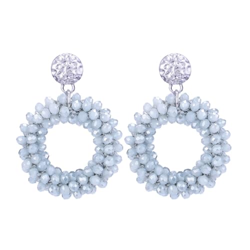 QUXVUIS Modische Damen Ohrringe, auffällig und leicht, für alle Gelegenheiten. Exquisite gewebte Ohrringe, elegant, Blau grau QUXVUIS Modische Damen Ohrringe, auffällig und leicht, für alle Gelegenheiten. Exquisite gewebte Ohrringe, elegant, Blau grau von QUXVUIS