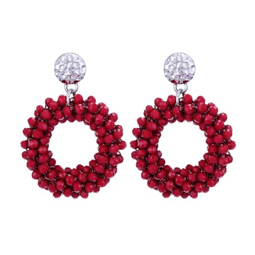 QUXVUIS Modische Damen Ohrringe, auffällig und leicht, für alle Gelegenheiten. Exquisite gewebte Ohrringe, elegant, Rot QUXVUIS Modische Damen Ohrringe, auffällig und leicht, für alle Gelegenheiten. Exquisite gewebte Ohrringe, elegant, Rot von QUXVUIS