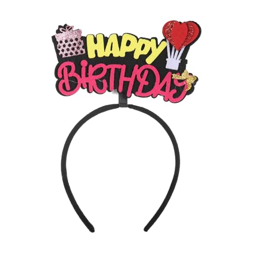 QUXVUIS Party Stirnband, einzigartiges und schönes Geburtstagszubehör, leicht, alles Gute zum Geburtstag Stirnband, Geburtstags Kronenhut, Gelbrosa, 1 Stück, 9.4 Zoll von QUXVUIS