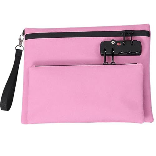 QUXVUIS Reisetaschen mit Schloss für persönliche Gegenstände, doppellagige Geldtasche aus Oxford Stoff mit Schloss – Zubehörtasche, rosarot von QUXVUIS