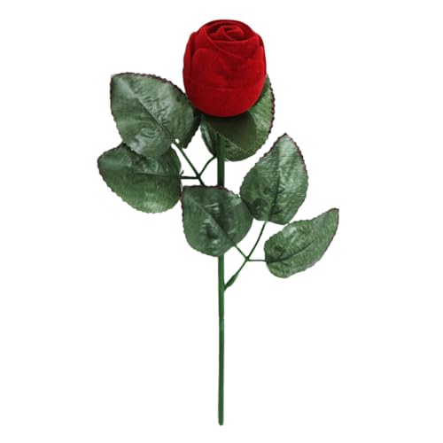 QUXVUIS Rote Rose Schmuckschatulle Beflockung Halter Behälter Blumenform Ringetui Verlobung Hochzeit Dekoration Schmuckkästchen QUXVUIS Rote Rose Schmuckschatulle Beflockung Halter Behälter Blumenform Ringetui Verlobung Hochzeit Dekoration Schmuckkästchen von QUXVUIS