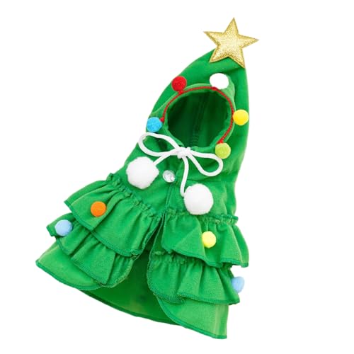 QUXVUIS Weihnachten Haustier Kleidung Herbst und Winter zweifarbig Cape Schal geeignet für die meisten Katzengrößen ABS Weihnachtsbaum Kostüm, Grün, L QUXVUIS Weihnachten Haustier Kleidung Herbst und Winter zweifarbig Cape Schal geeignet für die meisten Katzengrößen ABS Weihnachtsbaum Kostüm, Grün, L von QUXVUIS