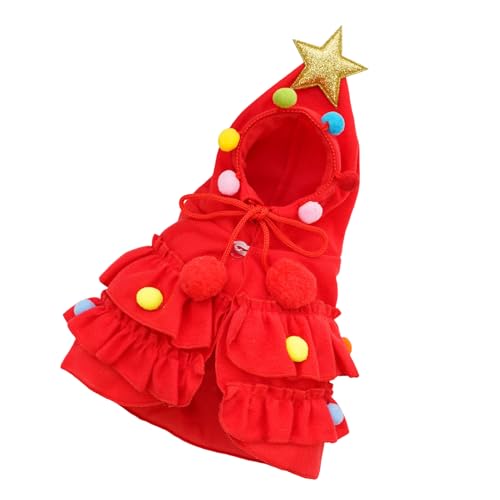 QUXVUIS Weihnachten Haustier Kleidung Herbst und Winter zweifarbig Cape Schal geeignet für die meisten Katzengrößen ABS Weihnachtsbaum Kostüm, Rot, M QUXVUIS Weihnachten Haustier Kleidung Herbst und Winter zweifarbig Cape Schal geeignet für die meisten Katzengrößen ABS Weihnachtsbaum Kostüm, Rot, M von QUXVUIS