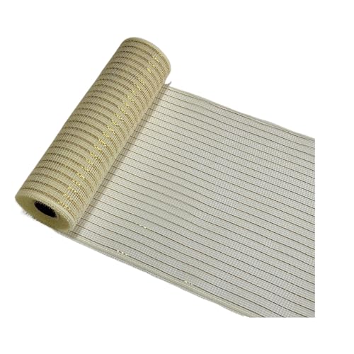 QUXVUIS Weißes Netzband zum Basteln von Kränzen, atemberaubende DIY Dekorationen, gestreiftes metallisches Netzband, schillerndes Silberfolien Garla, C, 26cm QUXVUIS Weißes Netzband zum Basteln von Kränzen, atemberaubende DIY Dekorationen, gestreiftes metallisches Netzband, schillerndes Silberfolien Garla, C, 26cm von QUXVUIS