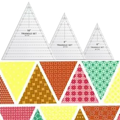 3er-Set hohe dreieckige Quilt-Lineale für Quilt-Vorlagen, 15,2 cm, 20,3 cm, 20,3 cm, 25,4 cm, Keil-Dreieck-Quilt-Lineale und -vorlagen, Nähvorlagen zum Nähen, Schnittmessen, Basteln, Quiltwerkzeuge 3er-Set hohe dreieckige Quilt-Lineale für Quilt-Vorlagen, 15,2 cm, 20,3 cm, 20,3 cm, 25,4 cm, Keil-Dreieck-Quilt-Lineale und -vorlagen, Nähvorlagen zum Nähen, Schnittmessen, Basteln, Quiltwerkzeuge von QVJIOA