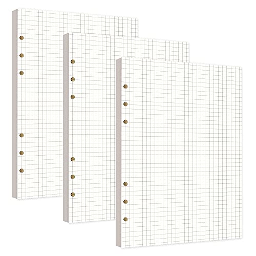 240 Blätter A5 Grid Paper,A5 Papier Kariert 6 Löcher Nachfülleinlagen Nachfüllbare Refill Paper für Notizbuch Tagbuch Skizze Malerei 3 Packung 240 Blätter A5 Grid Paper,A5 Papier Kariert 6 Löcher Nachfülleinlagen Nachfüllbare Refill Paper für Notizbuch Tagbuch Skizze Malerei 3 Packung von QWEF
