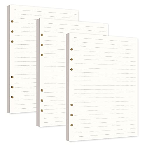 3 Packung/240 Blätter Horizontale Linie Papier A5 Refill Paper Nachfüllpapier 6 Löcher Ersatzblätter für Filofax A5 Notizbuch Tagbuch Skizze Malerei von YiliYa