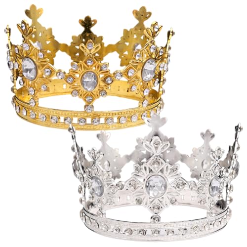 2 kleine Strass-Kronen-Kuchenaufsätze, Mini-Kronendekoration, Kronen-Kuchenaufsatz, für Geburtstagsparty, Hochzeit, Kuchen, Prinzessinnen-Kopfbedeckung, Zubehör 2 kleine Strass-Kronen-Kuchenaufsätze, Mini-Kronendekoration, Kronen-Kuchenaufsatz, für Geburtstagsparty, Hochzeit, Kuchen, Prinzessinnen-Kopfbedeckung, Zubehör von QWEPU