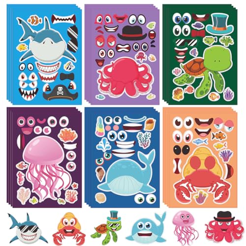 24 Stück Meerestiere Sticker Set, DIY Aufkleber, Wasserdichte Vinyl Stickers Set für Wasserflaschen Fahrrad Roller Helm Notebook eburtstag, Meerestiere Aufkleber für Party Mitgebsel 24 Stück Meerestiere Sticker Set, DIY Aufkleber, Wasserdichte Vinyl Stickers Set für Wasserflaschen Fahrrad Roller Helm Notebook eburtstag, Meerestiere Aufkleber für Party Mitgebsel von QWEPU