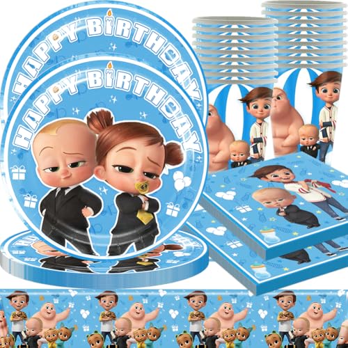 Baby Geburtstag Partygeschirr, Dekoration Geburtstag 61PCS, Kindergeburtstag Partyzubehör, Partygeschirr für 20 Personen Pappteller, Pappbecher, Papierservietten, Tischdecke Baby Geburtstag Partygeschirr, Dekoration Geburtstag 61PCS, Kindergeburtstag Partyzubehör, Partygeschirr für 20 Personen Pappteller, Pappbecher, Papierservietten, Tischdecke von QWEPU