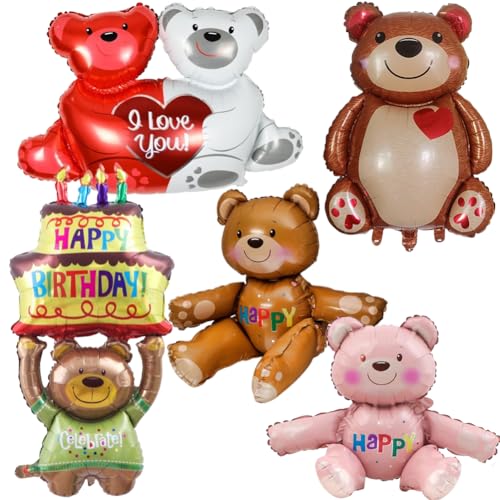 Bären Luftballon, Happy Birthday Folienballon Bär, 5PCS XXL Bären Helium Ballon, Happy Birthday Bär Folienballon geburtstag, Bär Folienballon Set, Party Dekoration, Geburtstage, Valentinstag, etc Bären Luftballon, Happy Birthday Folienballon Bär, 5PCS XXL Bären Helium Ballon, Happy Birthday Bär Folienballon geburtstag, Bär Folienballon Set, Party Dekoration, Geburtstage, Valentinstag, etc von QWEPU
