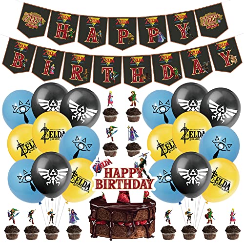 Balloon Party Supplies, 38 Pcs The Le-gend of Z-elda Set Geburtstag Dekorationen Z-elda Themed Geburtstag Dekorationen, Geburtstagsfeier Spiel Dekorationen, Geburtstag Dekoration Kinder von QWEPU