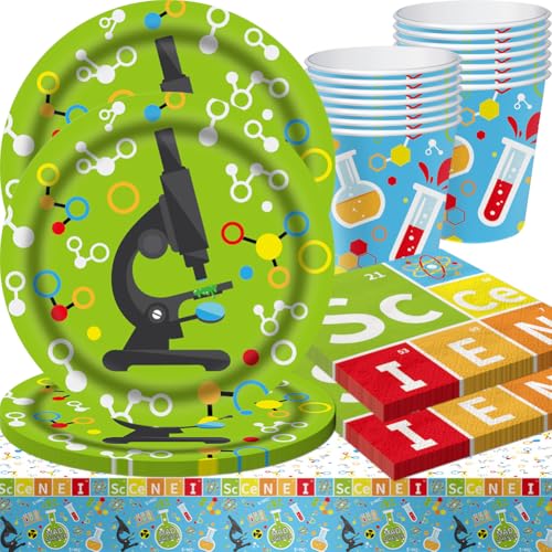 Chemie Partygeschirr, Chemie-Experiment lernen Wissenschaft Thema Geschirr, Geschirrset Geburtstag Pappbecher Pappteller Servietten Tassen Papiergeschirr 16 Gäste, Geburtstagsdeko für Jungen Mädchen P Chemie Partygeschirr, Chemie-Experiment lernen Wissenschaft Thema Geschirr, Geschirrset Geburtstag Pappbecher Pappteller Servietten Tassen Papiergeschirr 16 Gäste, Geburtstagsdeko für Jungen Mädchen P von QWEPU