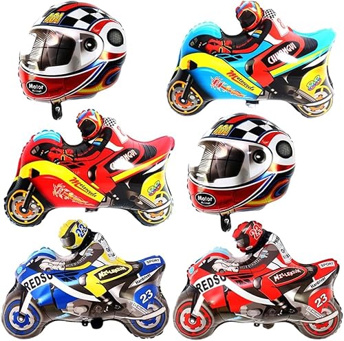 Rennballon-Set, Motorrad-Deko-Ballons, Rennwagen-Folienballon, 6 Stück, Auto-Geburtstagsdeko-Ballons, Motorrad, Geburtstag, Junge, Dekoration, Rennwagen Rennballon-Set, Motorrad-Deko-Ballons, Rennwagen-Folienballon, 6 Stück, Auto-Geburtstagsdeko-Ballons, Motorrad, Geburtstag, Junge, Dekoration, Rennwagen von QWEPU