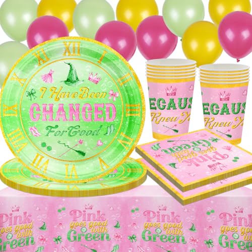 Rosa und grünes magisches Partygeschirr, 53PCS Märchenhaftes Partygeschirr Set,für Mädchengeburtstag Party,Teller,Ballon,Tassen,Servietten,Tischdecken für geburtstag 10 Gäste Rosa und grünes magisches Partygeschirr, 53PCS Märchenhaftes Partygeschirr Set,für Mädchengeburtstag Party,Teller,Ballon,Tassen,Servietten,Tischdecken für geburtstag 10 Gäste von QWEPU