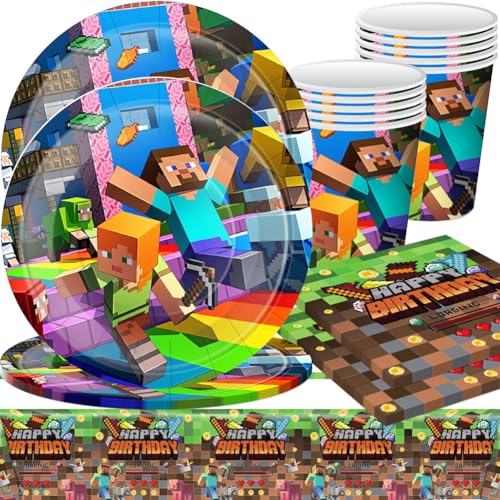 Spiel Geburtstag Deko,spiel Partygeschirr Game geburtstag Deko,41PCS Spiel Partyzubehör Set, Gaming Thema Geburtstag Partygeschirr Dekoration, Teller, Tassen, Servietten,Tischdecken Spiel Geburtstag Deko,spiel Partygeschirr Game geburtstag Deko,41PCS Spiel Partyzubehör Set, Gaming Thema Geburtstag Partygeschirr Dekoration, Teller, Tassen, Servietten,Tischdecken von QWEPU