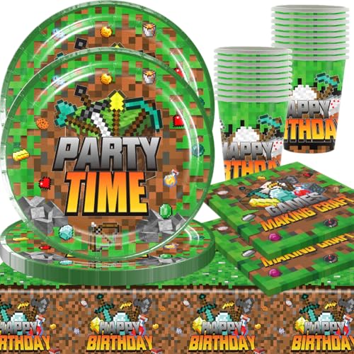 Spiel Geburtstag Deko,spiel Partygeschirr Game geburtstag Deko,61PCS Spiel Partyzubehör Set, Gaming Thema Geburtstag Partygeschirr Dekoration, Teller, Tassen, Servietten,Tischdecken Spiel Geburtstag Deko,spiel Partygeschirr Game geburtstag Deko,61PCS Spiel Partyzubehör Set, Gaming Thema Geburtstag Partygeschirr Dekoration, Teller, Tassen, Servietten,Tischdecken von QWEPU