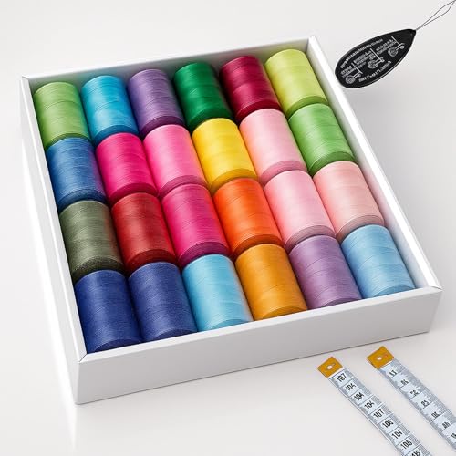 NäHgarn Set NäHmaschinengarn 1000 Yard 24 Farben Qualitätsgarn Overlock Garn für Overlock,Garn Nähmaschine für NäHmaschinengarn Je Garnrollen und 36 Unterfadenspulen Mit Grundausstattung NäHgarn Set NäHmaschinengarn 1000 Yard 24 Farben Qualitätsgarn Overlock Garn für Overlock,Garn Nähmaschine für NäHmaschinengarn Je Garnrollen und 36 Unterfadenspulen Mit Grundausstattung von QWFHOME