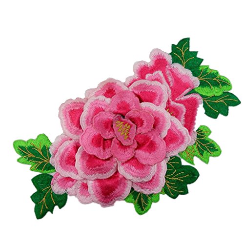 Applikationen für Kleidung, bestickte Blumen-Stoffaufnäher, DIY-Kleidung, Verzierungen, Taschen, Geldbörsen (Rose) von QWFVHJ