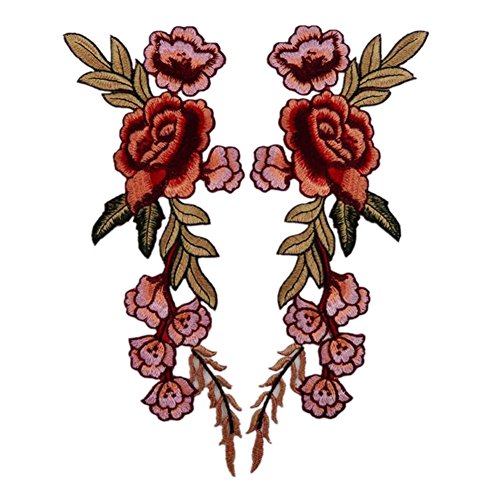 Applikationen für Kleidung, bestickte Blumen-Stoffaufnäher, Pfingstrosen auf Ranke, bestickte Applikationen Applikationen für Kleidung, bestickte Blumen-Stoffaufnäher, Pfingstrosen auf Ranke, bestickte Applikationen von QWFVHJ